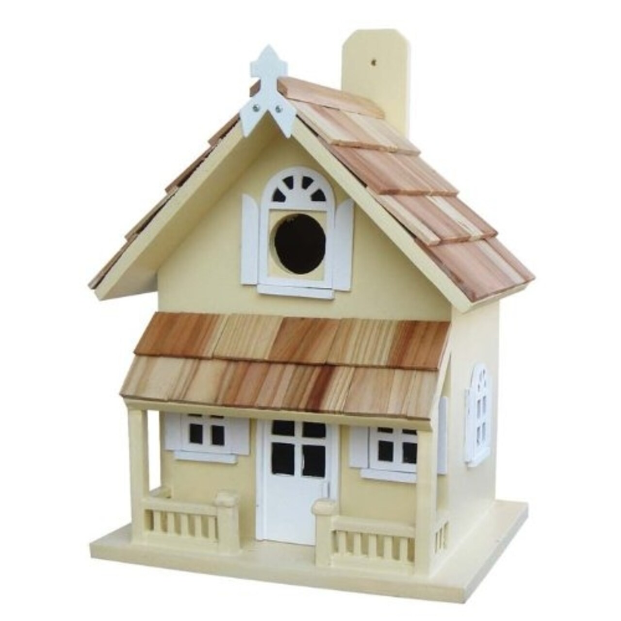 Wooden Outdoor Birdhouse with Cottage Design and Removable Wall